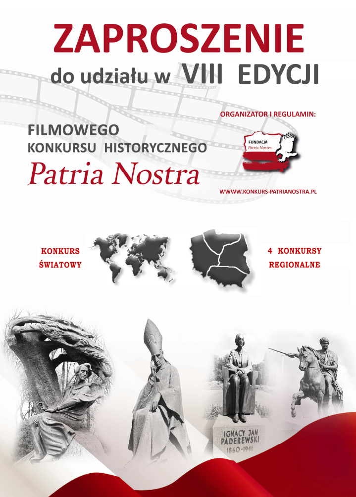 Zaproszenie do VIII edycji Filmowego Konkursu Historycznego „Patria Nostra”